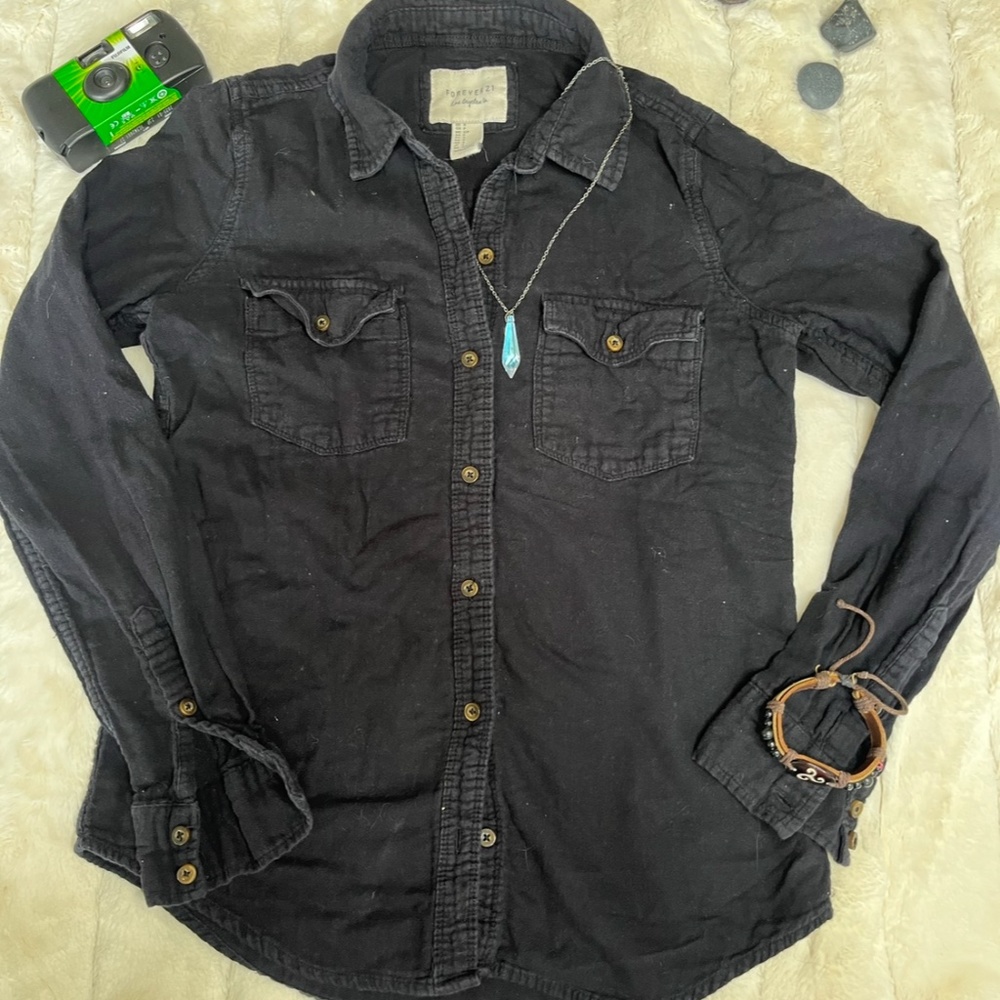 Forever 21 Black Button Down